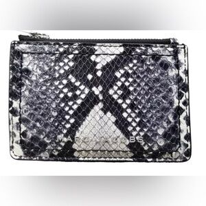 Marc Jacobs Leather Wallet Black White Grey Snake Embossed